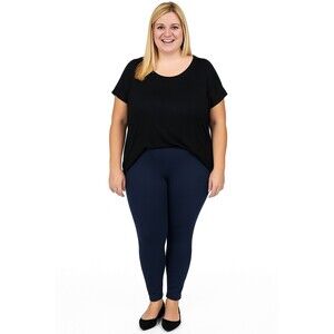 Slinky Brand Leggings Elastic Waist Pull-On  Pants Size XL Blue